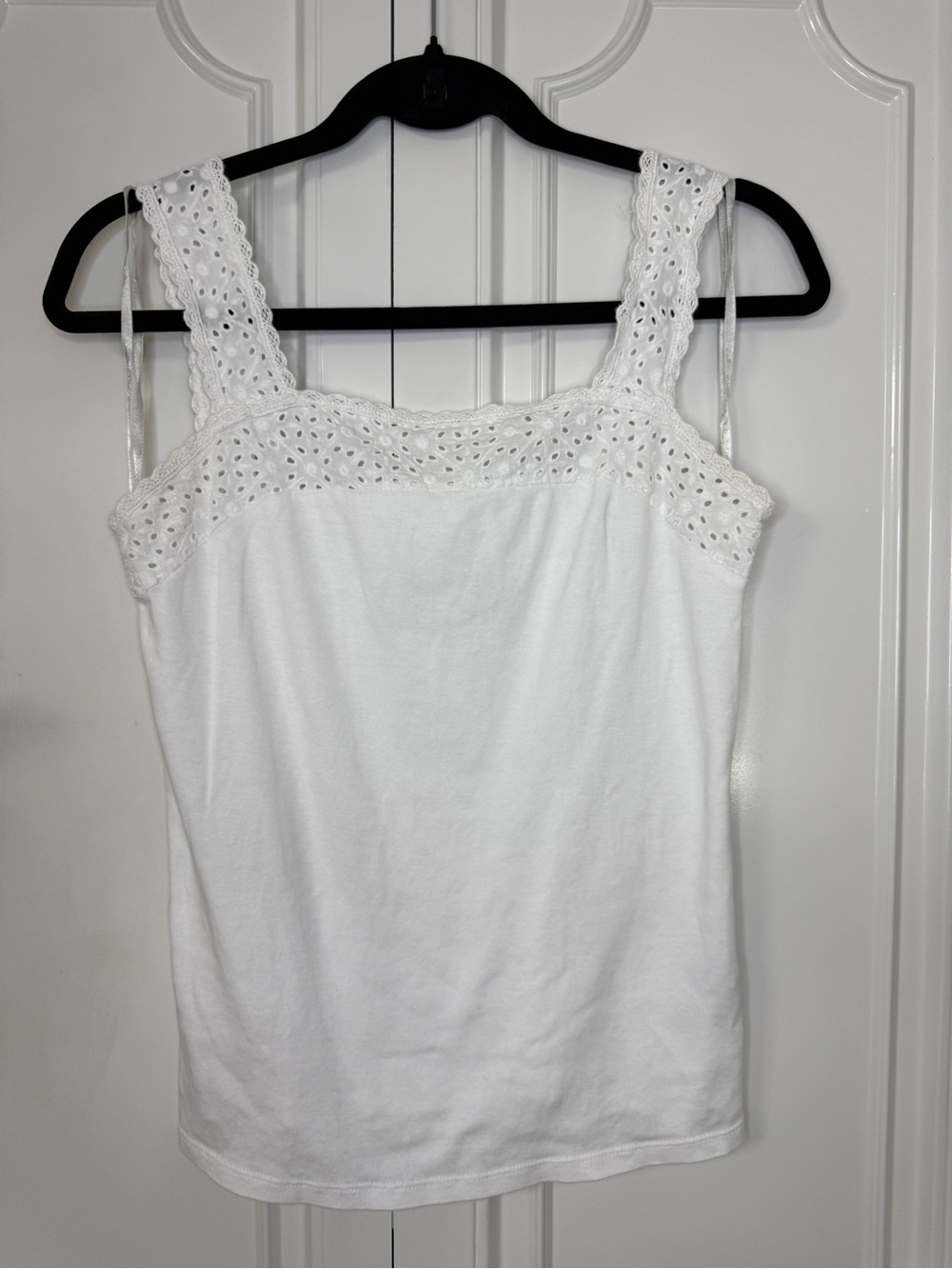 Lauren Ralph Lauren White Eyelet Strap Camisole